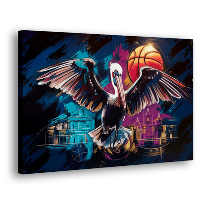 New Orleans Pelicans Basketball Spirit Side - Canvas Wall Art