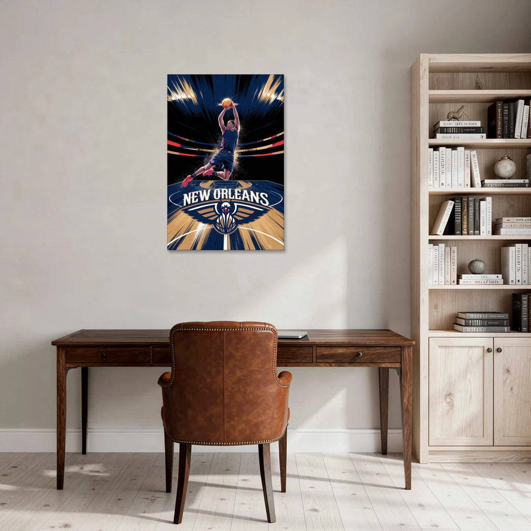 New Orleans Pelicans Team Pride - Canvas Wall Art - Office - 24x36