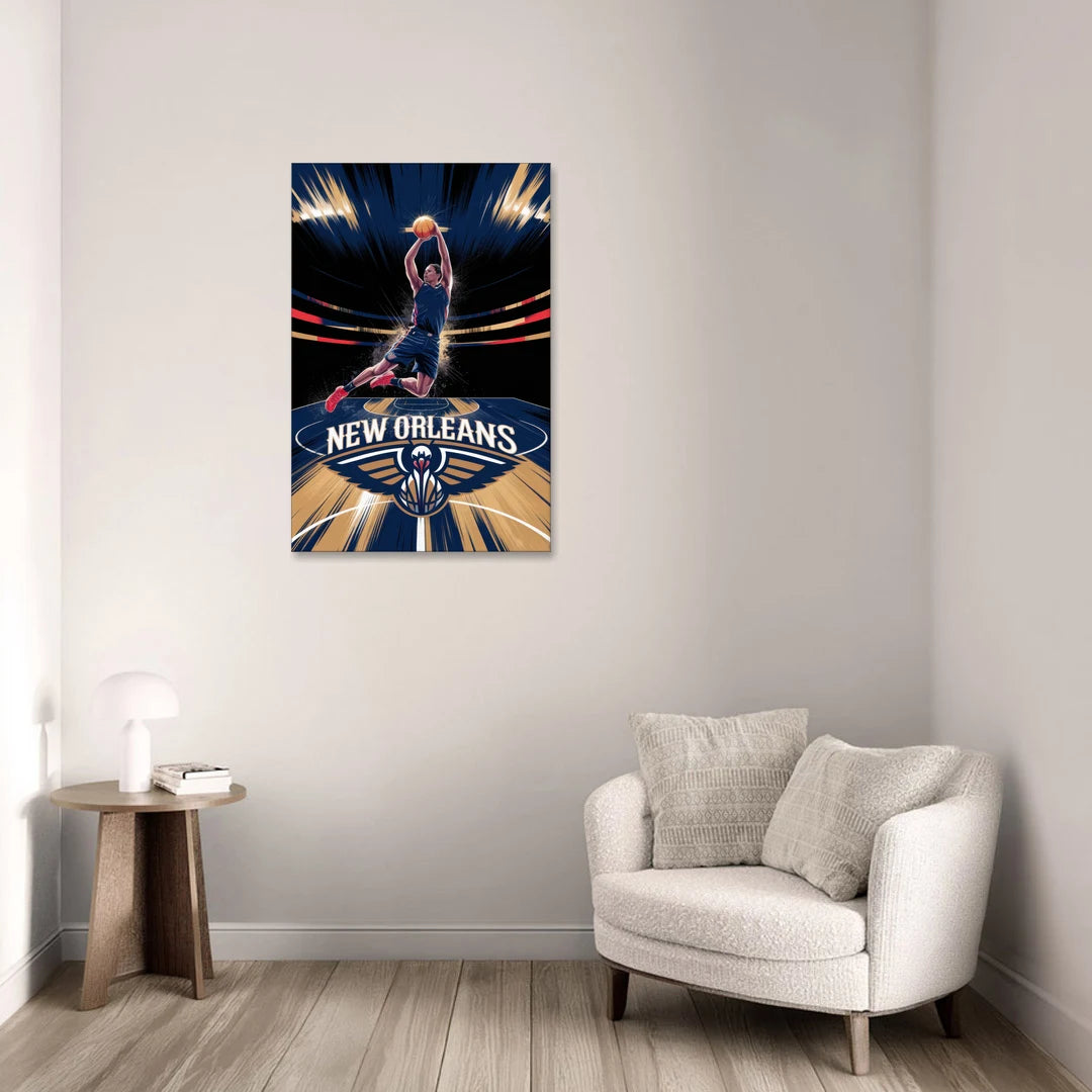 New Orleans Pelicans Team Pride - Canvas Wall Art - Sofa - 24x36