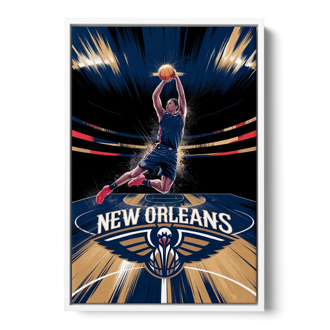 New Orleans Pelicans Team Pride Front - White Canvas Wall Art
