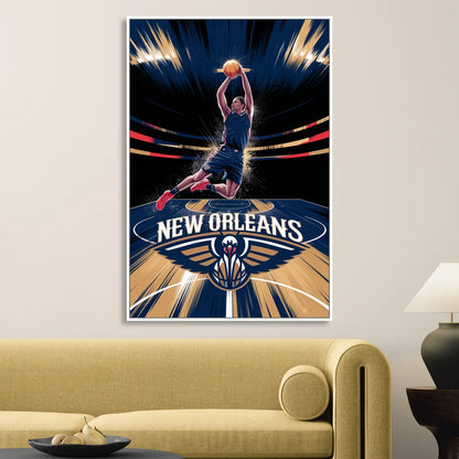 New Orleans Pelicans Team Pride Sitting Room - White Canvas Wall Art