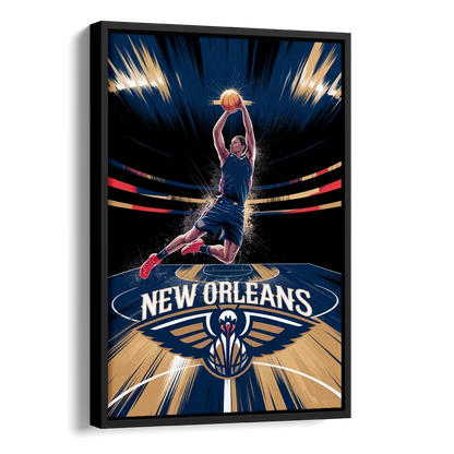 New Orleans Pelicans Team Pride Side - Black Canvas Wall Art