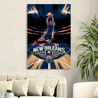 New Orleans Pelicans Team Pride Sitting Room - Canvas Wall Art