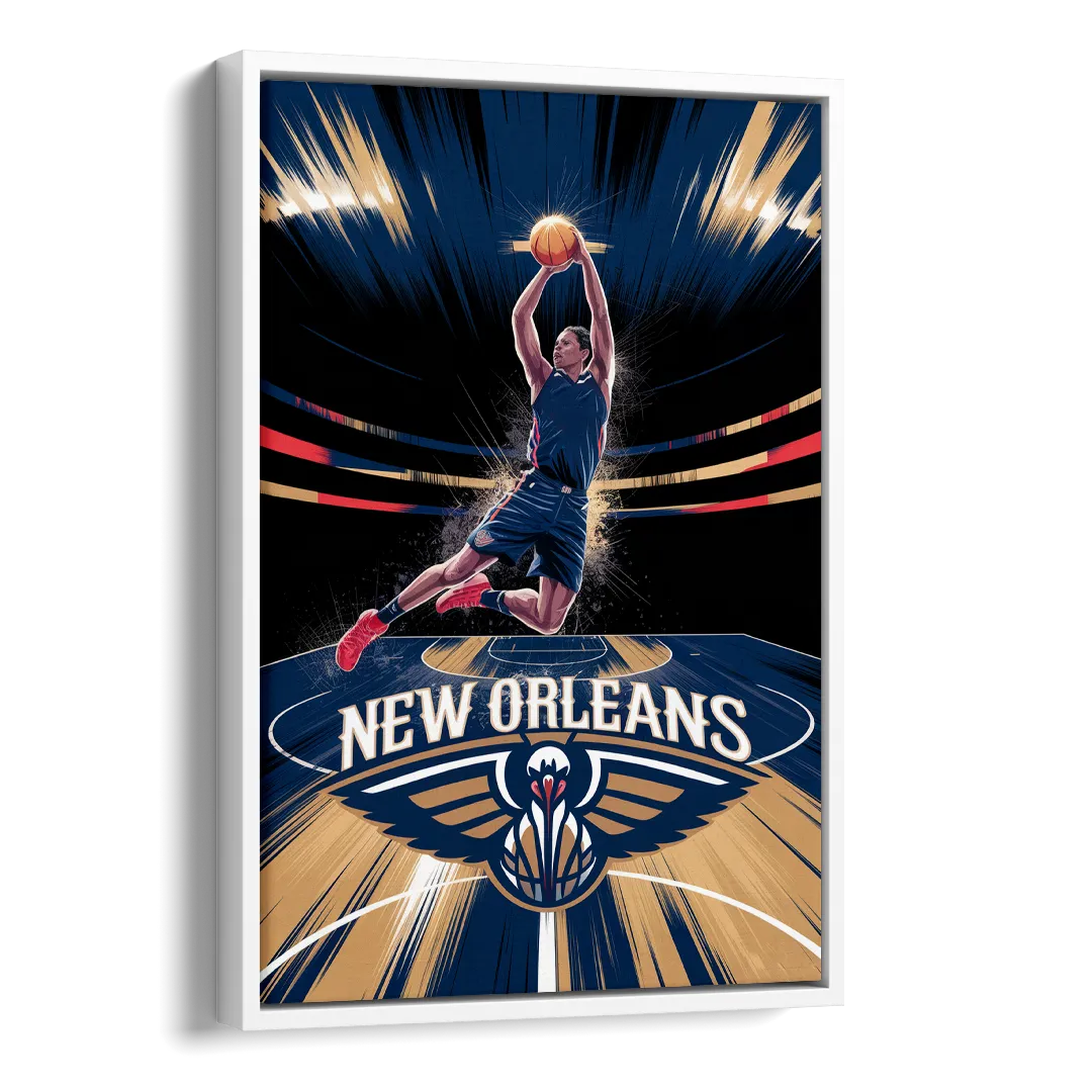 New Orleans Pelicans Team Pride Side - White Canvas Wall Art