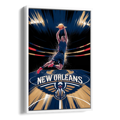 New Orleans Pelicans Team Pride Side - White Canvas Wall Art