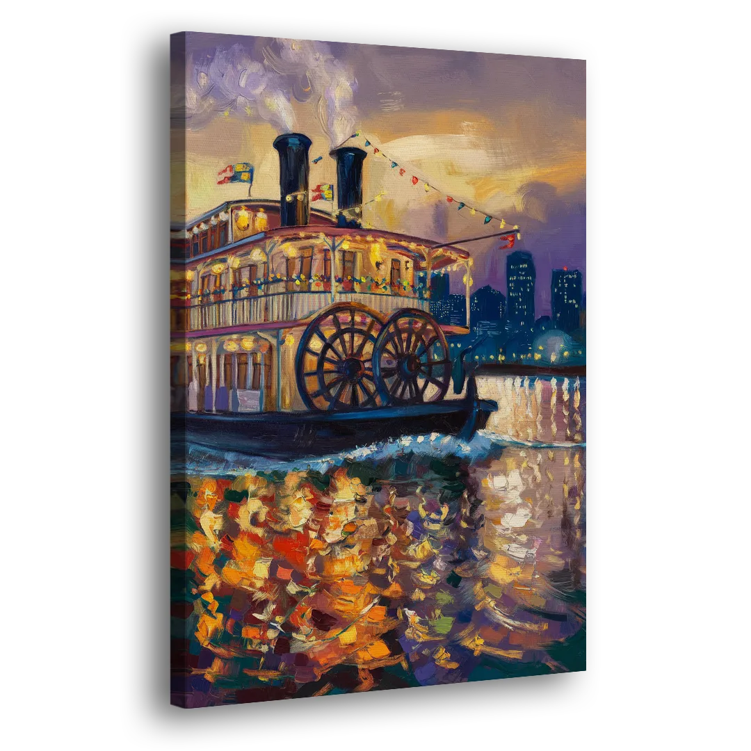 New Orleans Riverboat Adventure Side - Canvas Wall Art