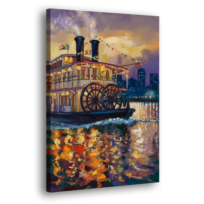 New Orleans Riverboat Adventure Side - Canvas Wall Art