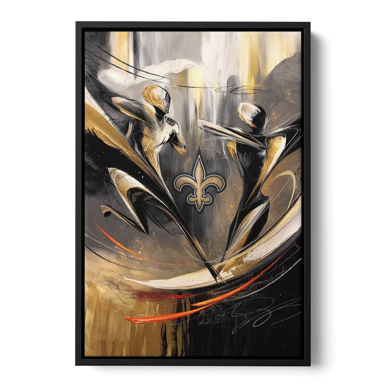 New Orleans Saints Fans Passion Front - Black Canvas Wall Art