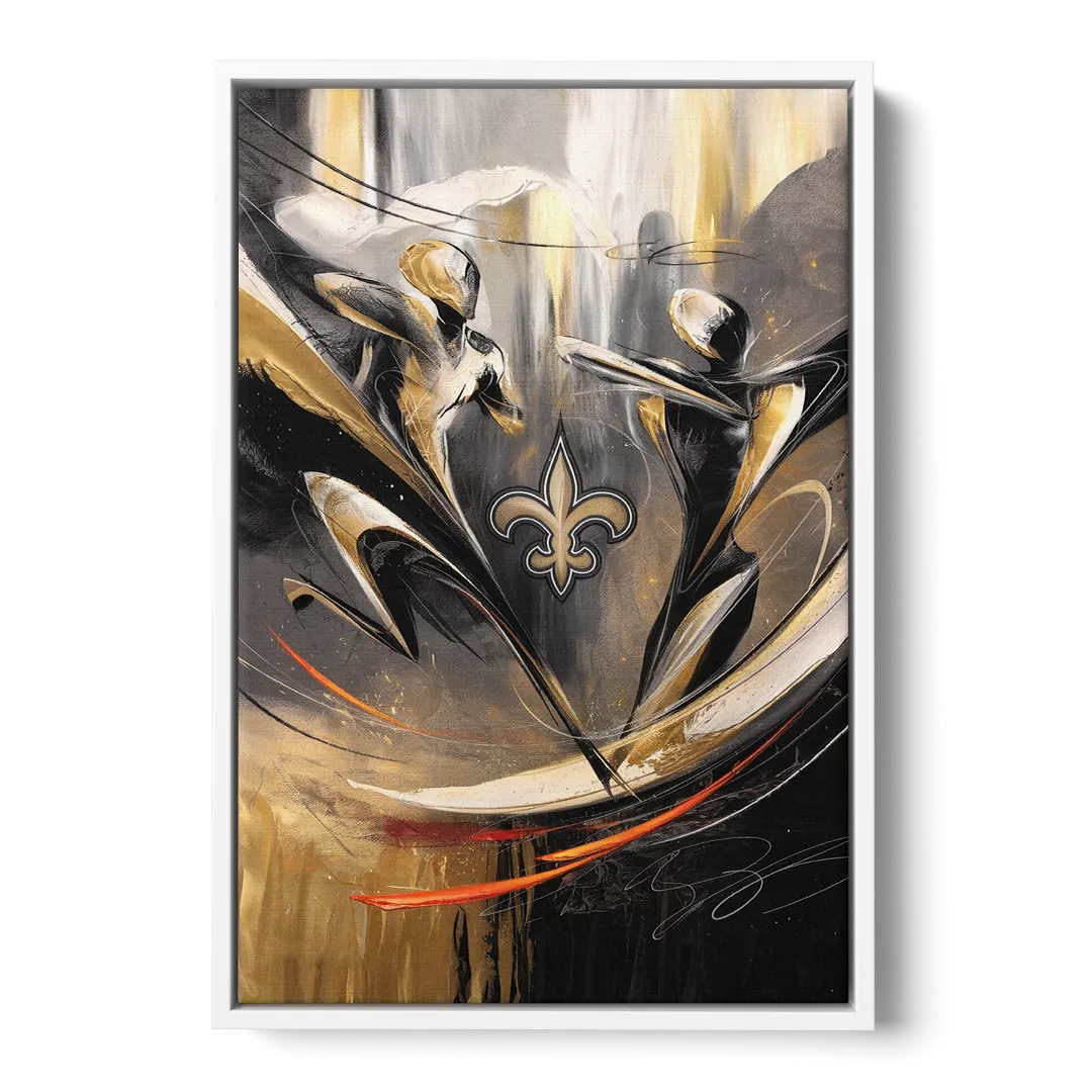 New Orleans Saints Fans Passion Front - White Canvas Wall Art