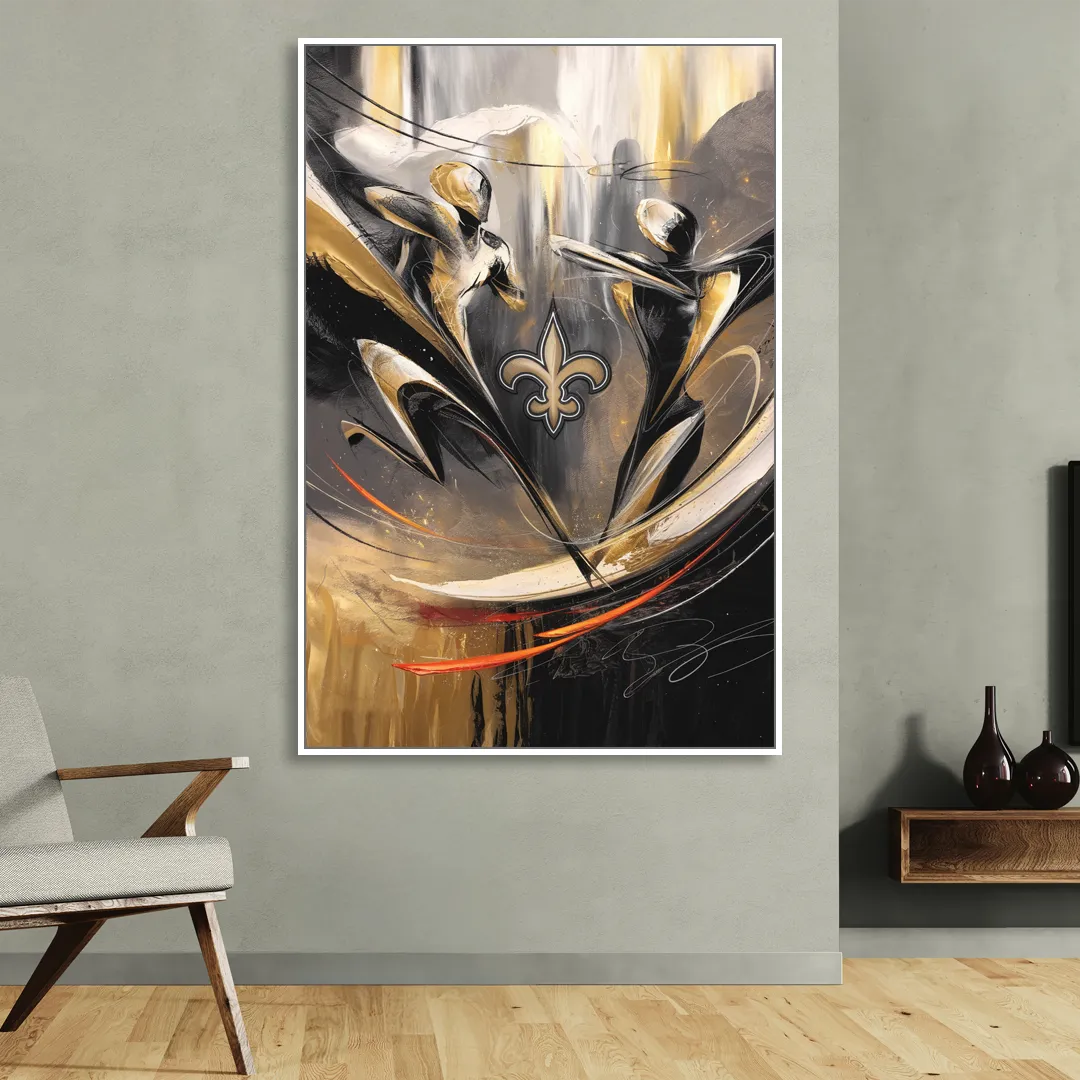 New Orleans Saints Fans Passion Living Room - White Canvas Wall Art