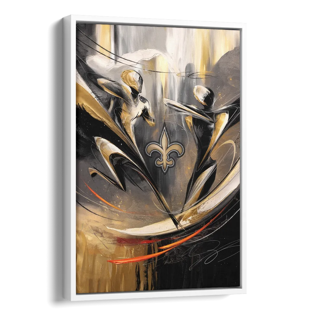 New Orleans Saints Fans Passion Side - White Canvas Wall Art