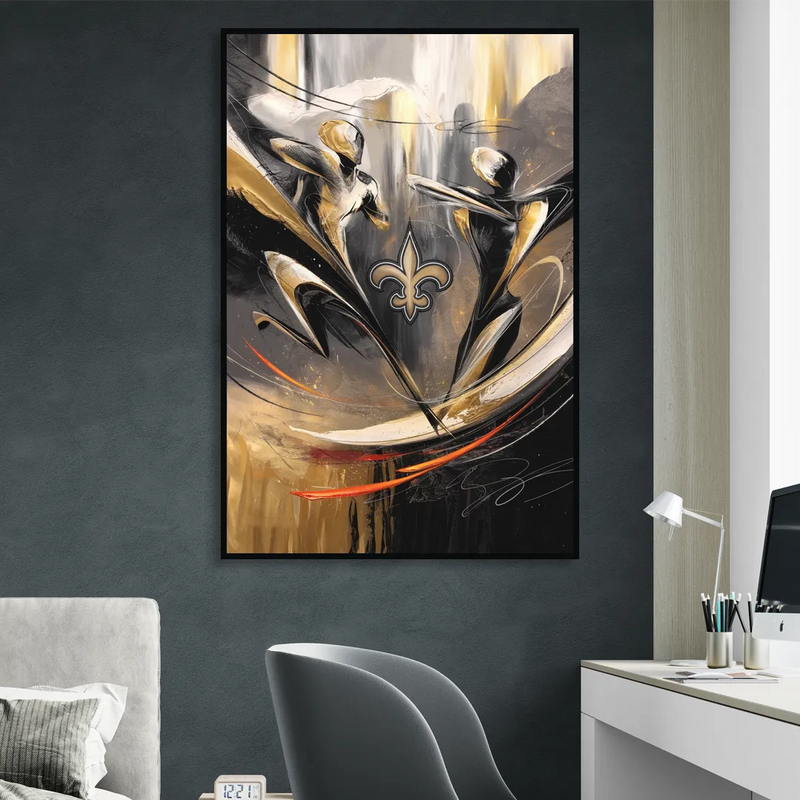 New Orleans Saints Fans Passion Living Room - Black Canvas Wall Art