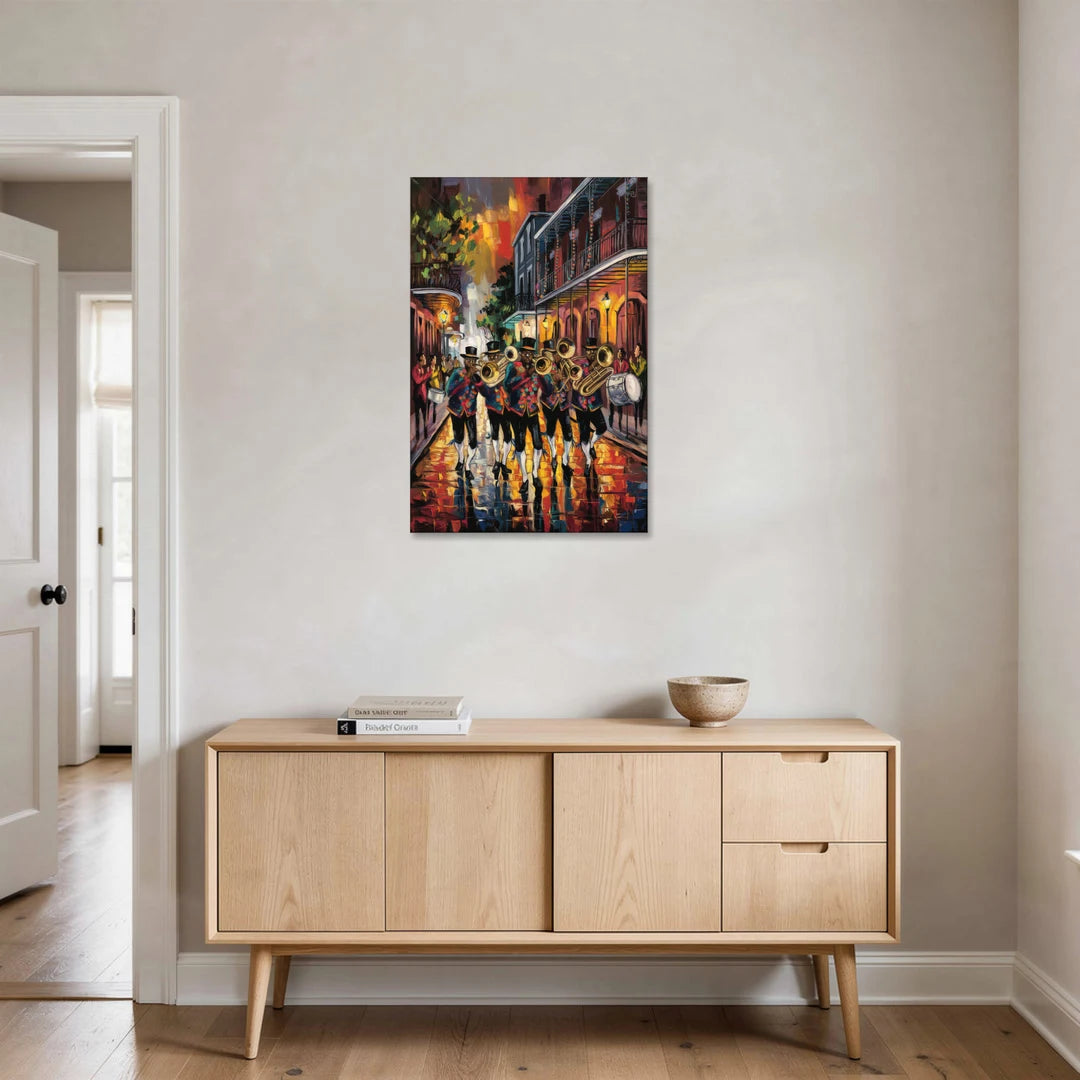 New Orleans Second Line Band - Canvas Wall Art - Coffee Table - 24x36