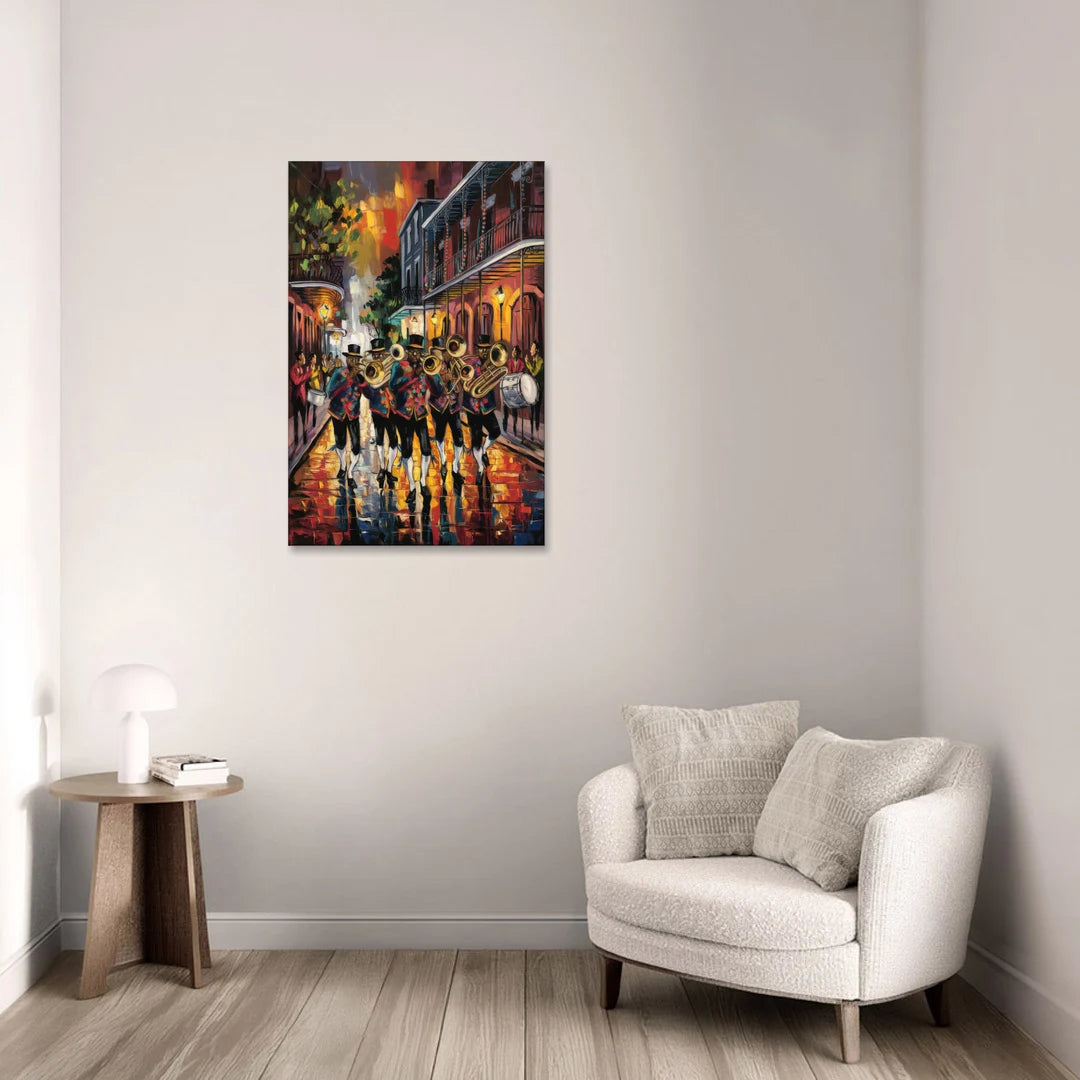 New Orleans Second Line Band - Canvas Wall Art - Sofa - 24x36