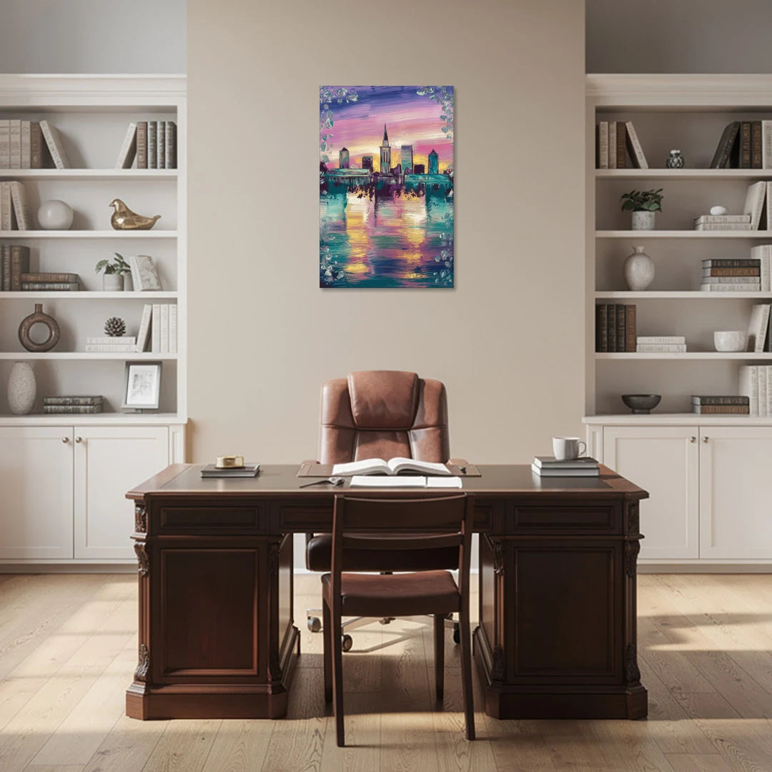 New Orleans Skyline at Sunset - Canvas Wall Art - Office - 24x36