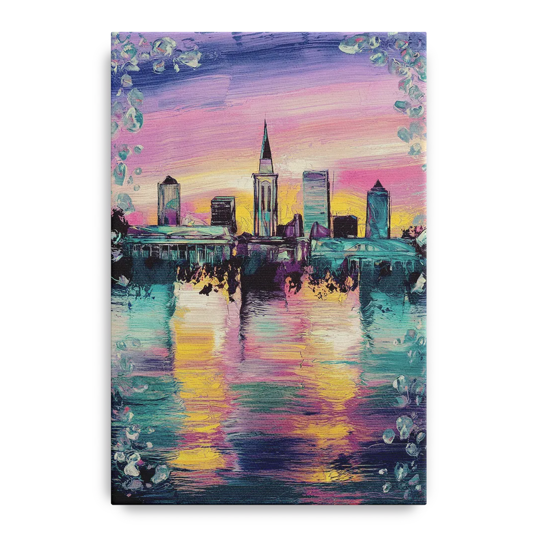 New Orleans Skyline at Sunset Front - Canvas Wall Art
