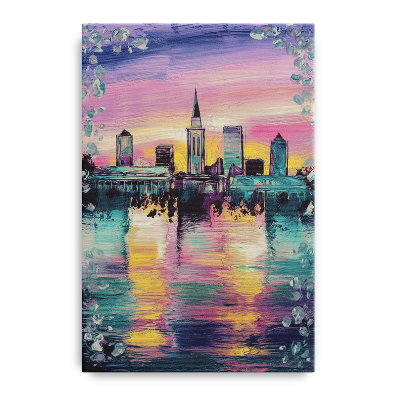 New Orleans Skyline at Sunset Front - Canvas Wall Art