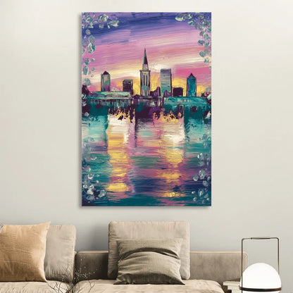 New Orleans Skyline at Sunset Sitting Room - Canvas Wall Art