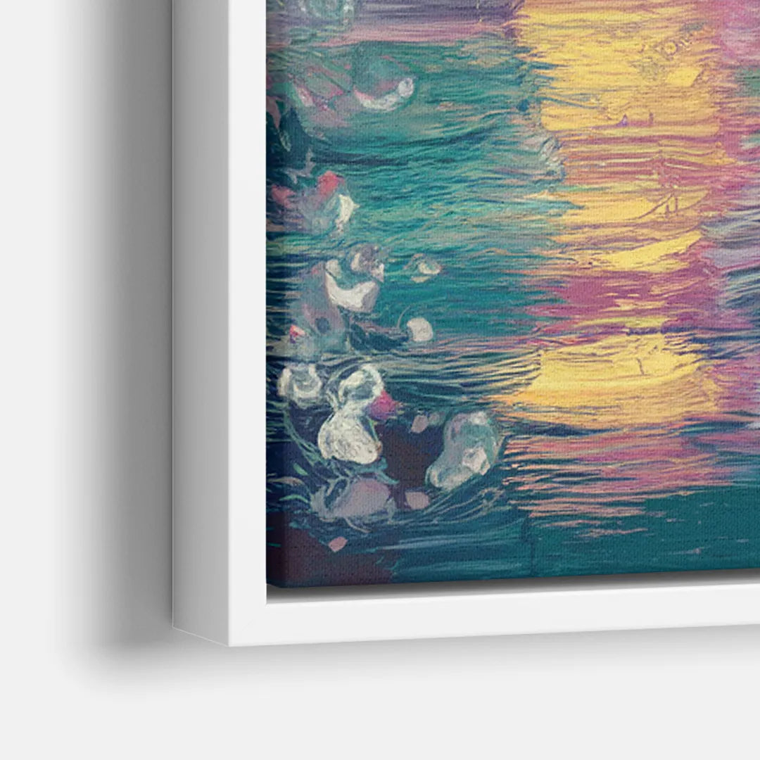 New Orleans Skyline at Sunset - Close-Up White Frame Canvas