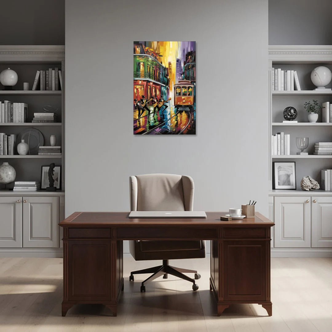 New Orleans Symbols of Culture - Canvas Wall Art - Office - 24x36