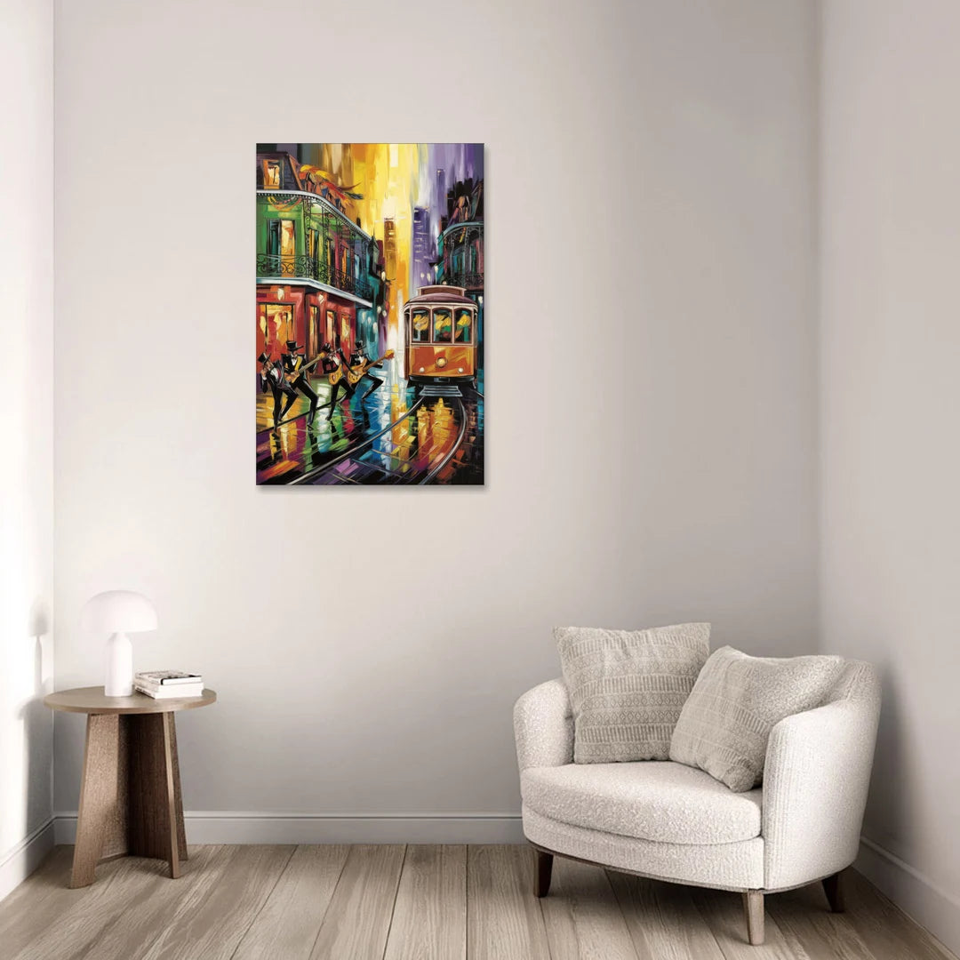 New Orleans Symbols of Culture - Canvas Wall Art - Sofa - 24x36