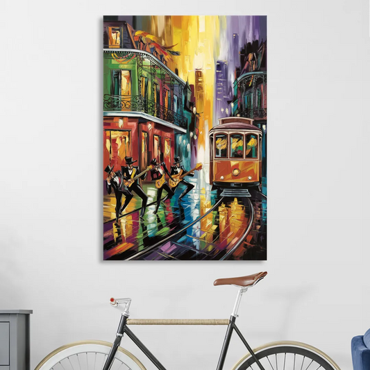 New Orleans Symbols of Culture Living Room - Canvas Wall Art