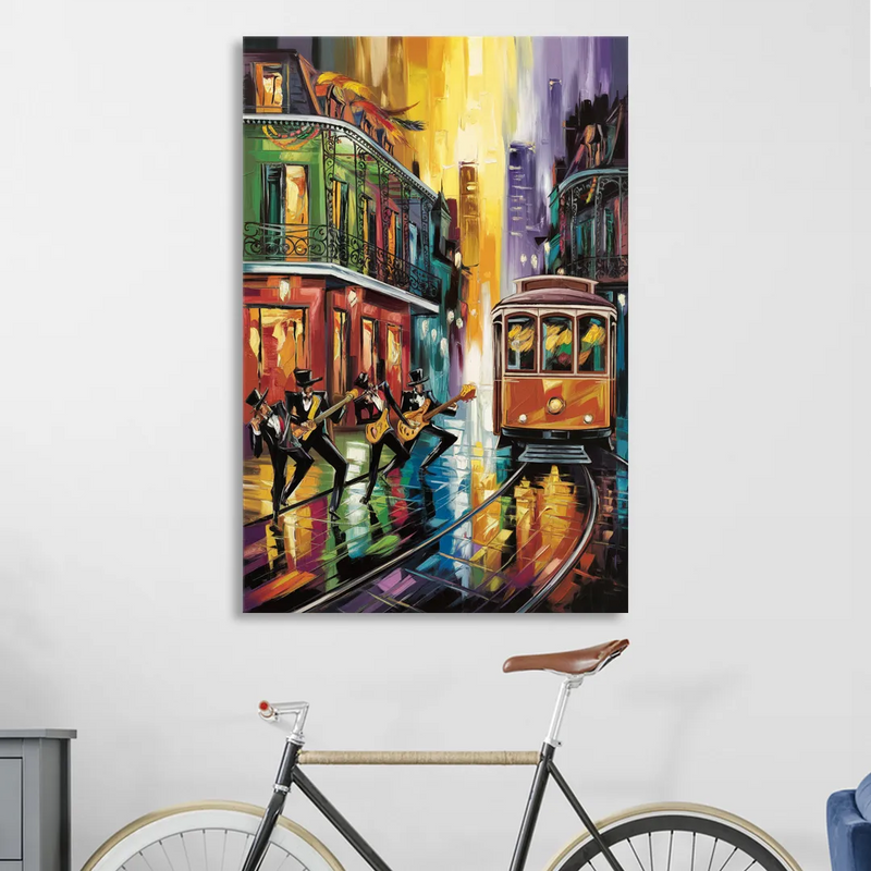 New Orleans Symbols of Culture Living Room - Canvas Wall Art