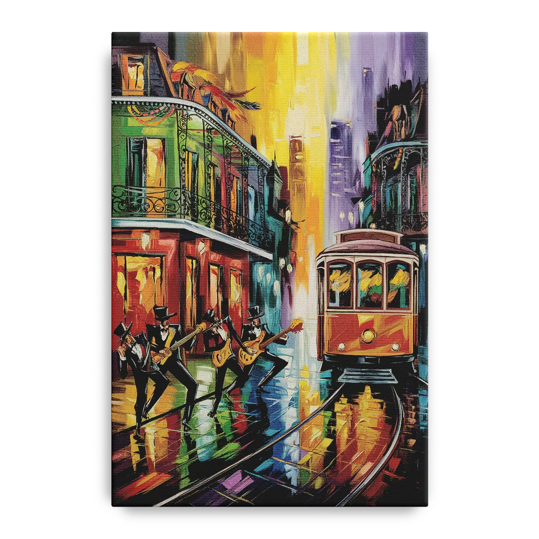 New Orleans Symbols of Culture Front - Canvas Wall Art