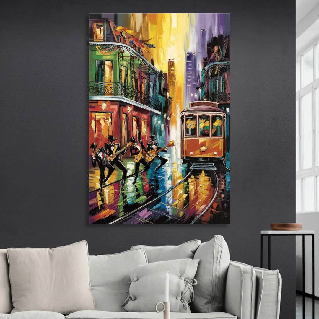 New Orleans Symbols of Culture Sitting Room - Canvas Wall Art