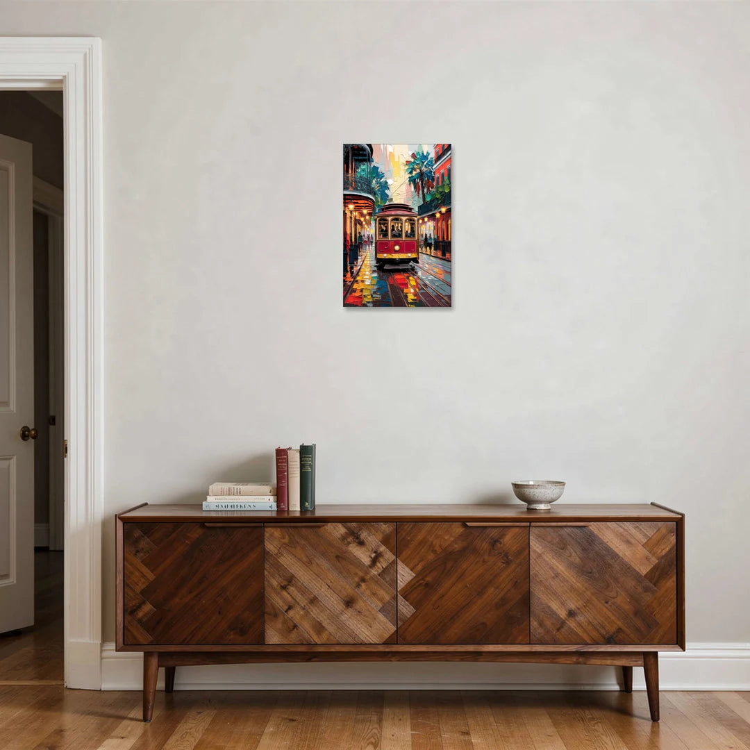 New Orleans Trolley Car Journey - Canvas Wall Art - Coffee Table - 16x24