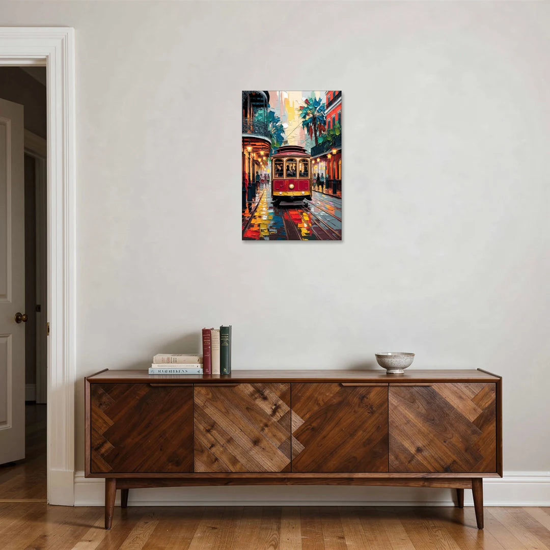 New Orleans Trolley Car Journey - Canvas Wall Art - Coffee Table - 20x30
