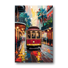 New Orleans Trolley Car Journey - Canvas Wall Art - Front
