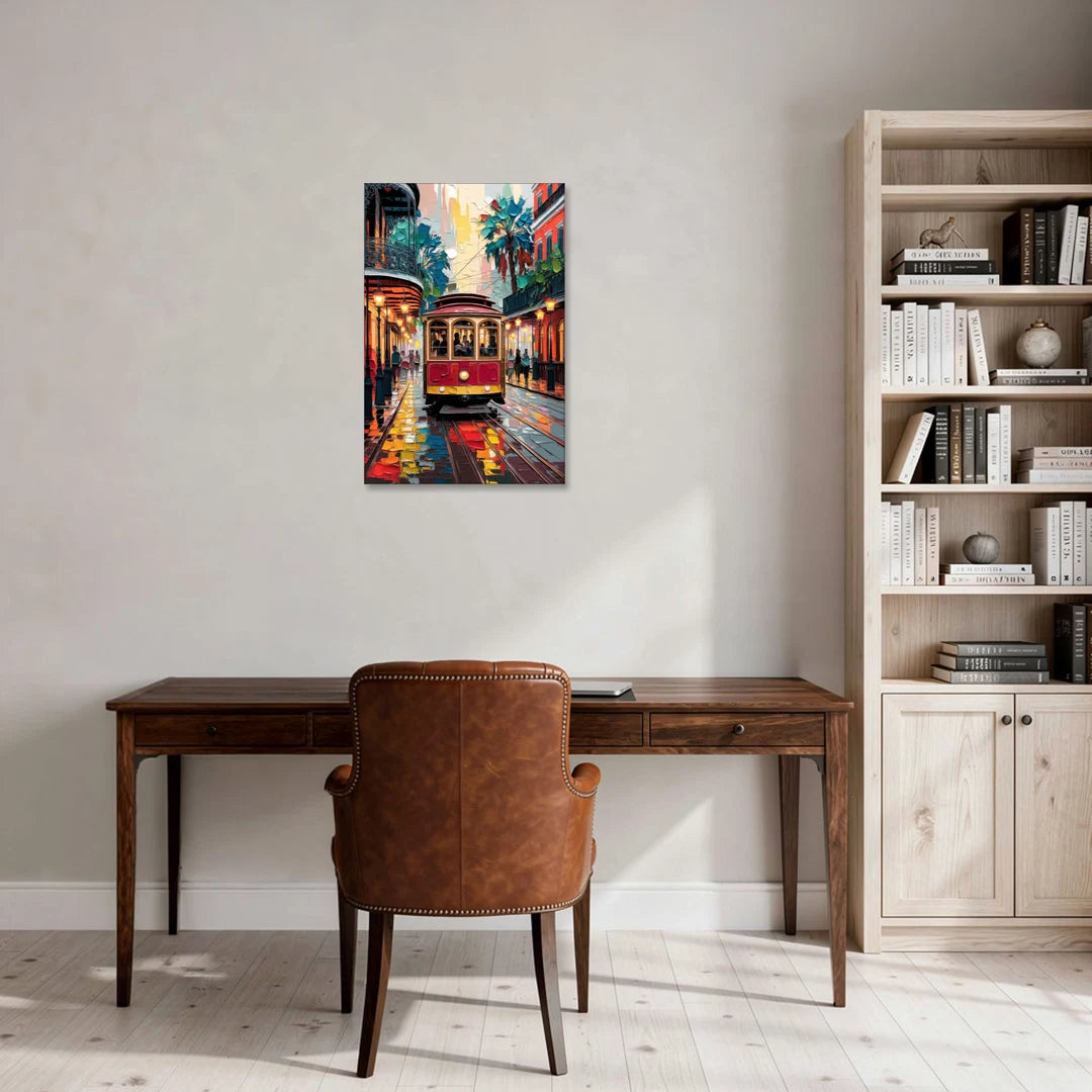 New Orleans Trolley Car Journey - Canvas Wall Art - Office - 20x30
