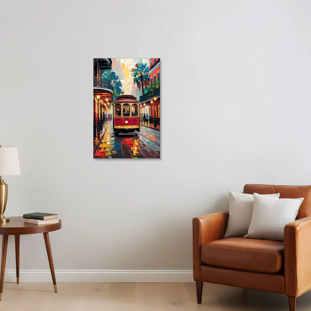 New Orleans Trolley Car Journey - Canvas Wall Art - Sofa - 20x30