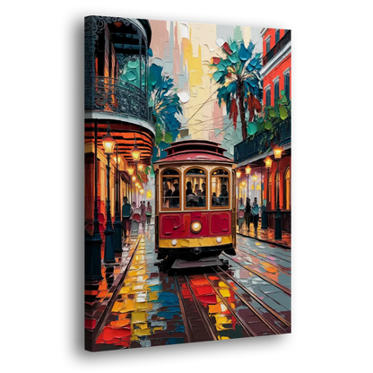 New Orleans Trolley Car Journey Side - Canvas Wall Art