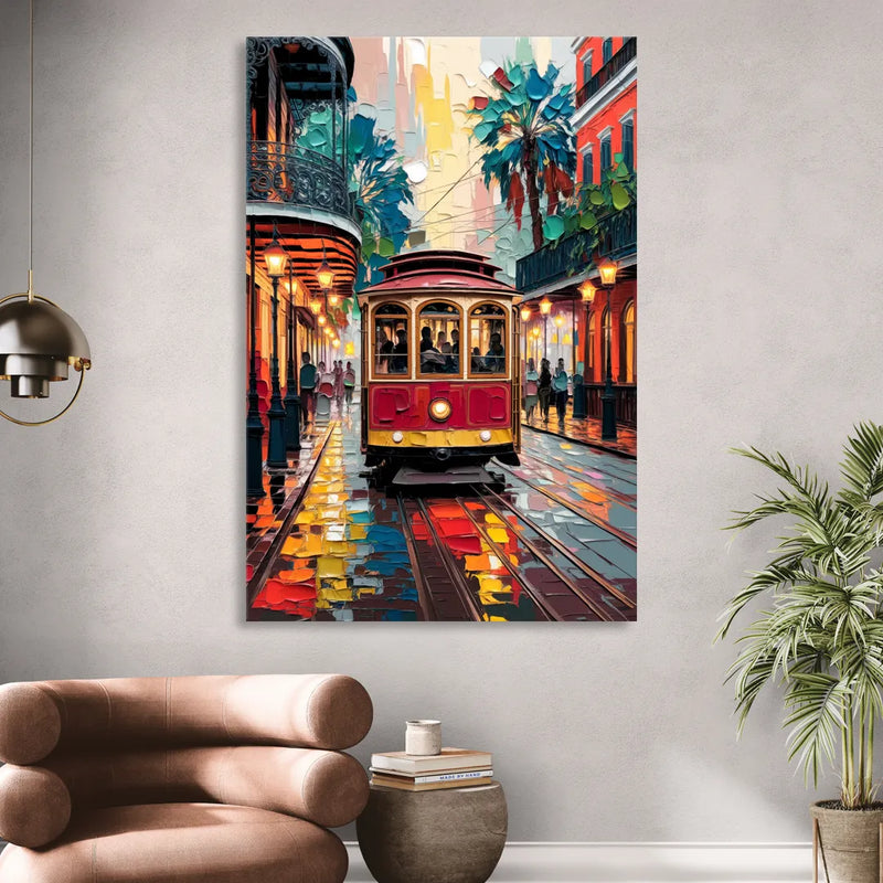 New Orleans Trolley Car Journey Sitting Room - Canvas Wall Art