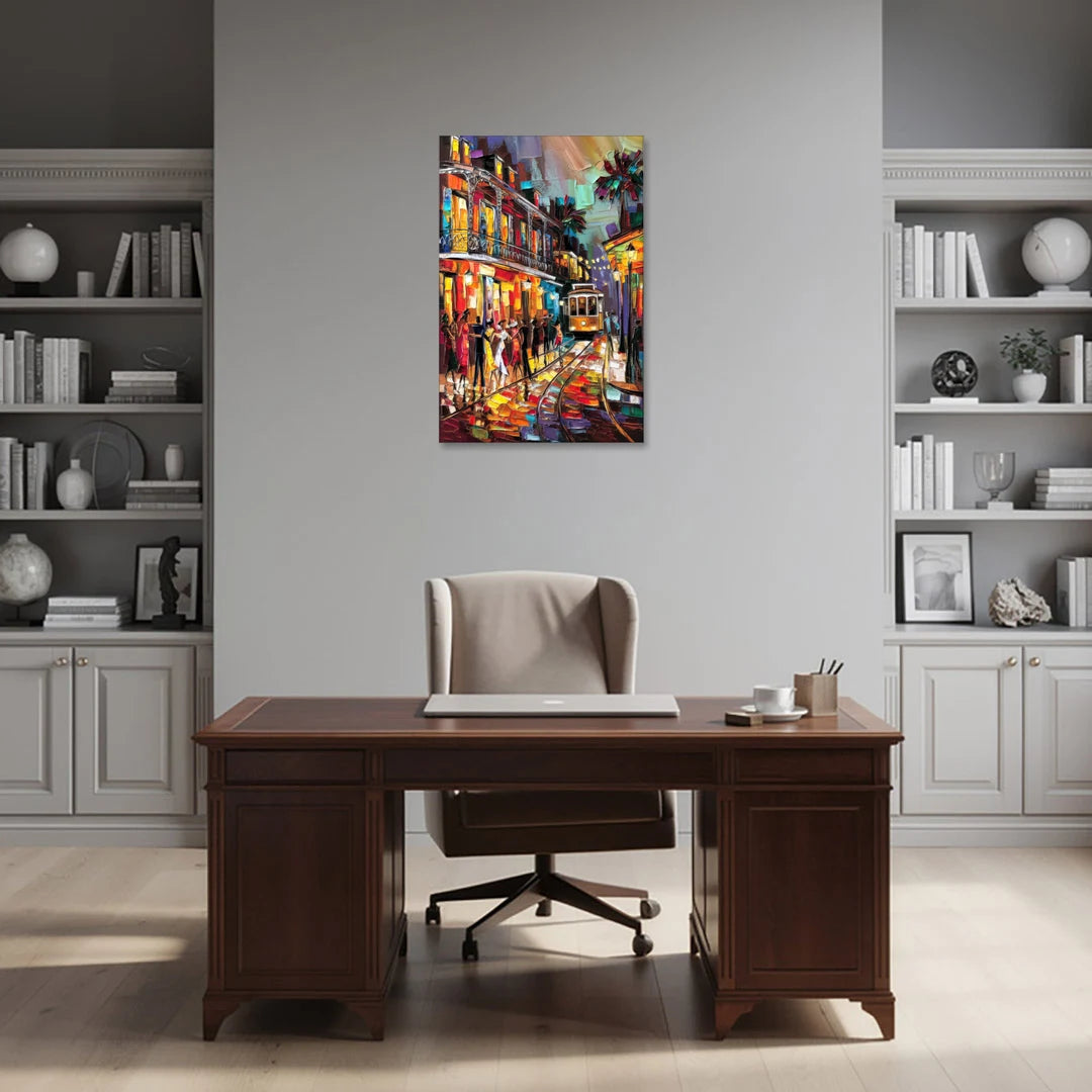 New Orleans Vibrant Street Art - Canvas Wall Art - Office - 24x36