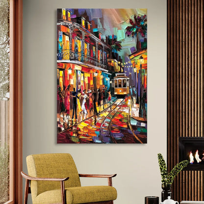 New Orleans Vibrant Street Art Sitting Room - Canvas Wall Art