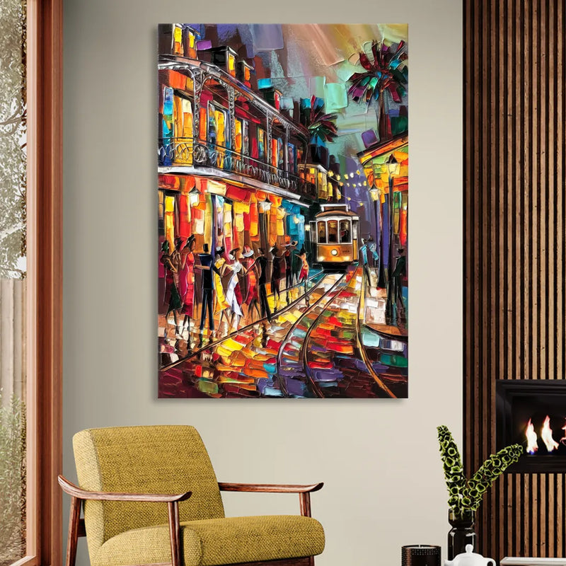New Orleans Vibrant Street Art Sitting Room - Canvas Wall Art