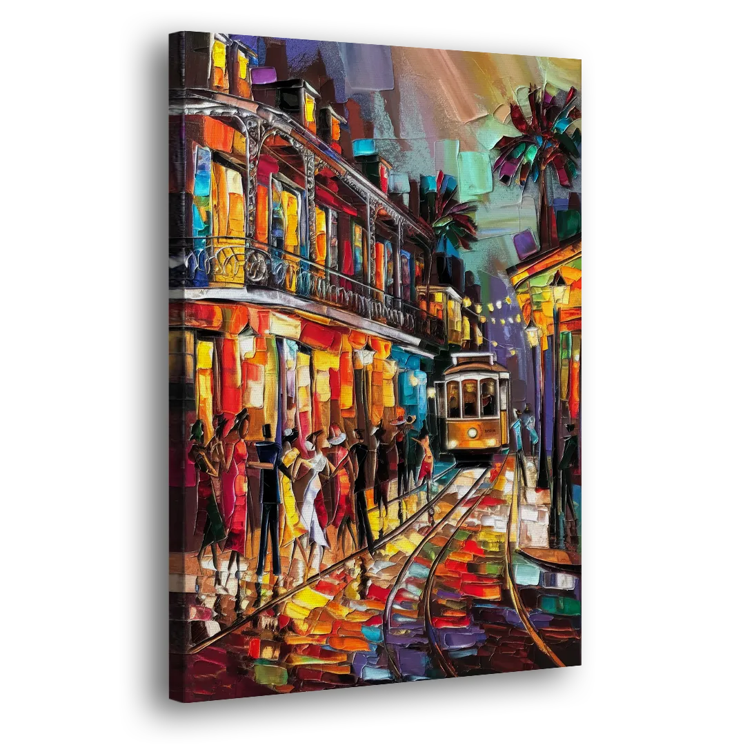 New Orleans Vibrant Street Art Side - Canvas Wall Art