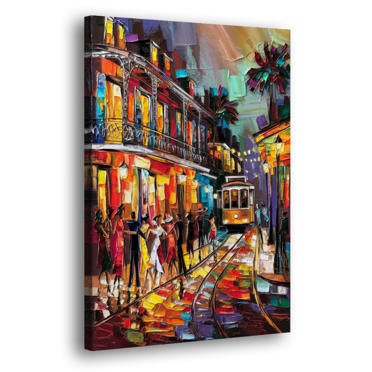 New Orleans Vibrant Street Art Side - Canvas Wall Art