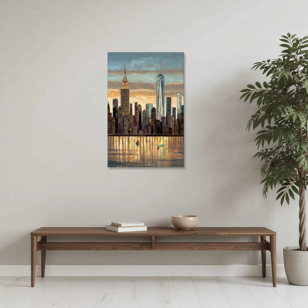 New York City Artistic View - Canvas Wall Art - Coffee Table - 24x36