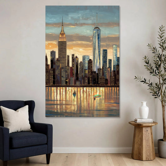 New York City Artistic View - Canvas Wall Art - Sofa - 40x60