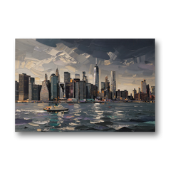 New York City Black And White Skyline - Canvas Wall Art - Front