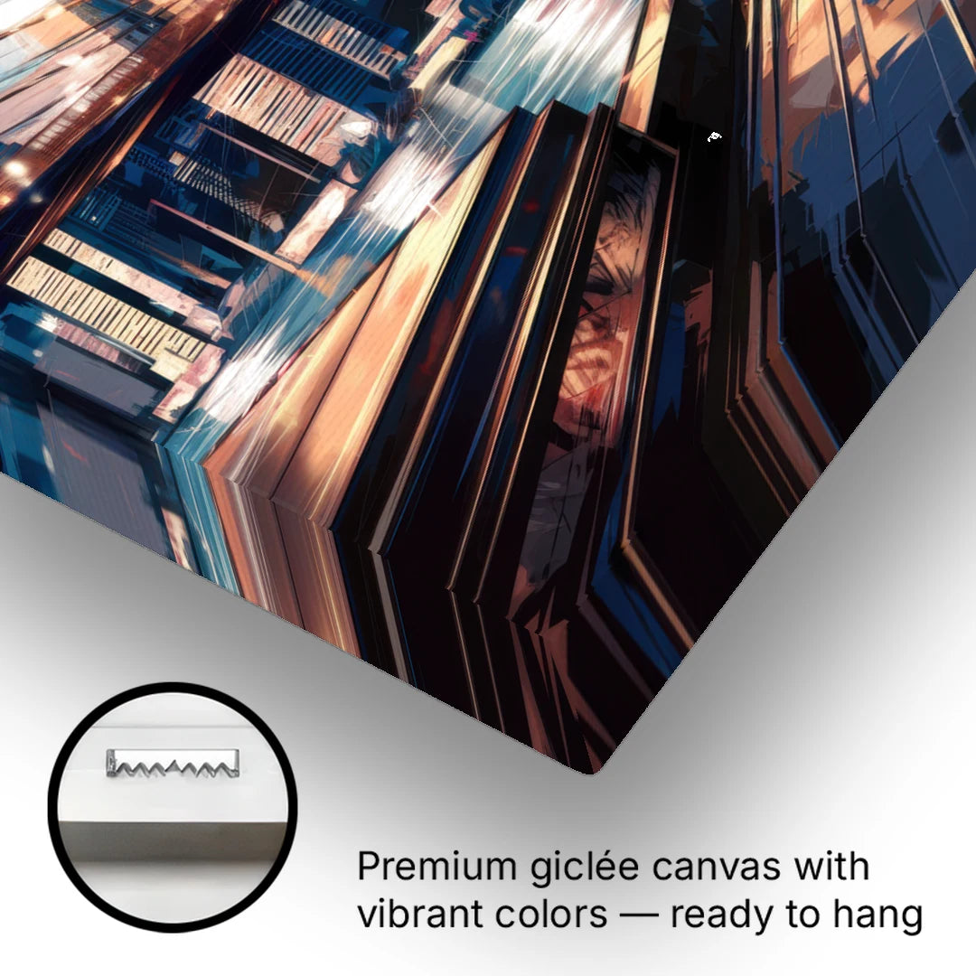 New York City Bridge From The Rooftop - Canvas Wall Art - Gallery Wrap Corner
