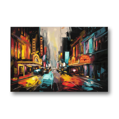 New York City Broadway Lights - Canvas Wall Art - Front