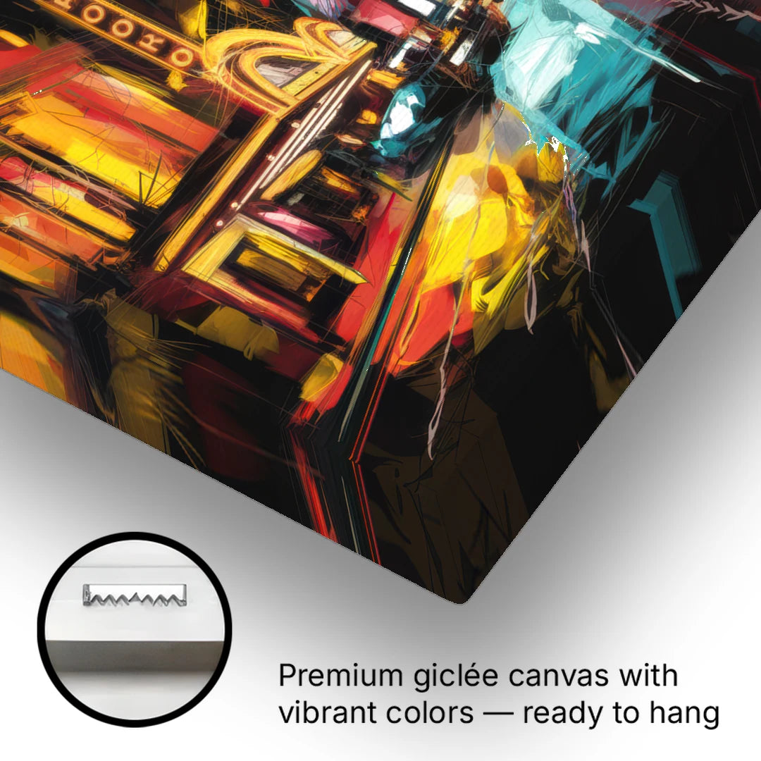 New York City Broadway Lights - Canvas Wall Art - Gallery Wrap Corner