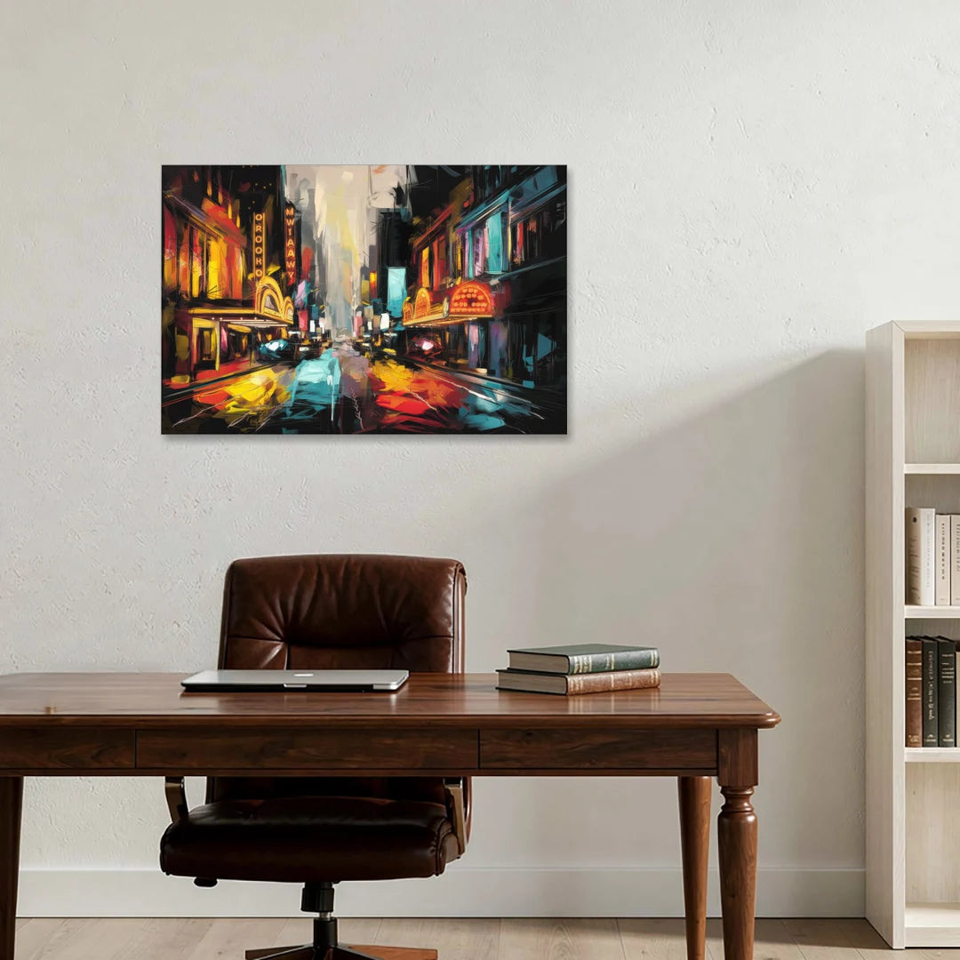 New York City Broadway Lights - Canvas Wall Art - Office - 36x24