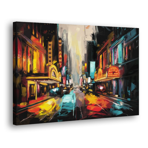 New York City Broadway Lights - Canvas Wall Art - Side