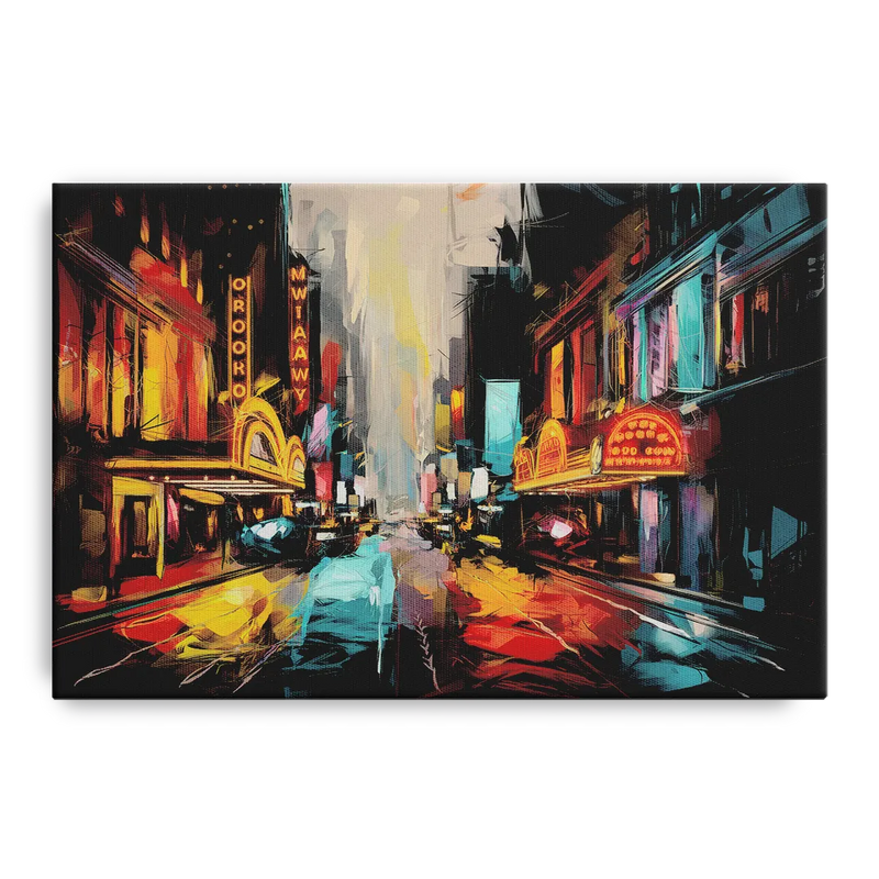 New York City Broadway Lights Front - Canvas Wall Art